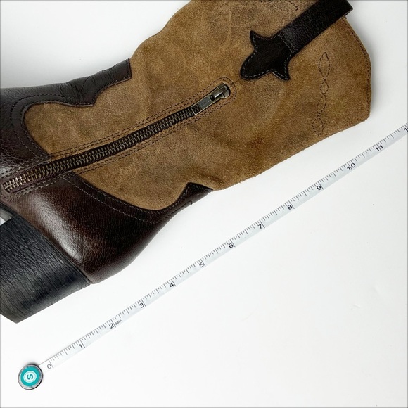 Born Sonoma Brown and Tan leather Heeled cowboy Boots - Picture 9 of 12
